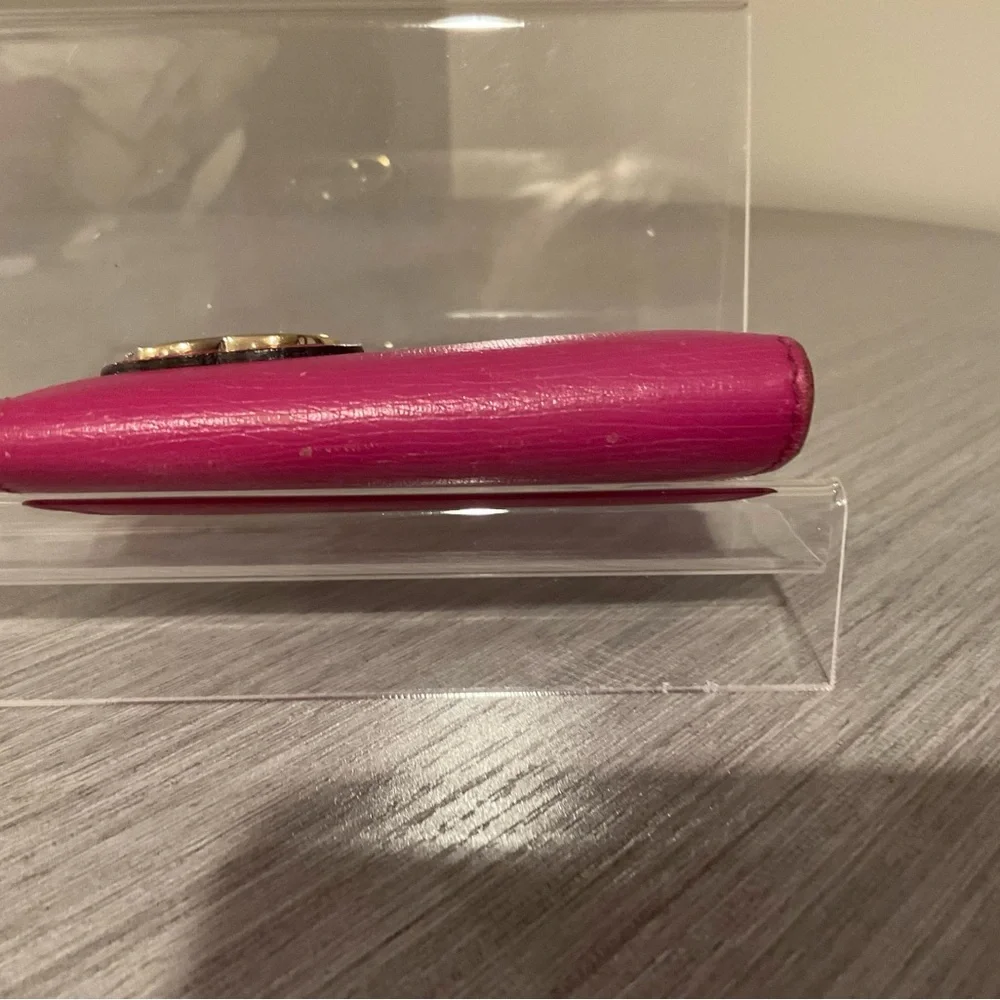 GUCCI Lovely Hearts Pink Leather Key Case